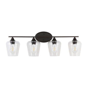 Jayne Iron/Glass Cottage Rustic LED Vanity Light